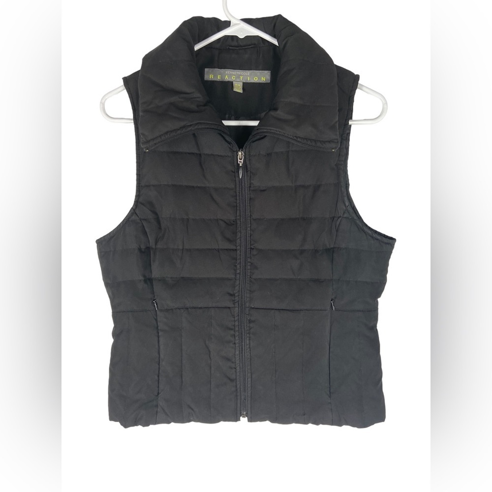 KENNETH Cole Reaction Black Down Fill Puffer Vest Women’s Sz M
